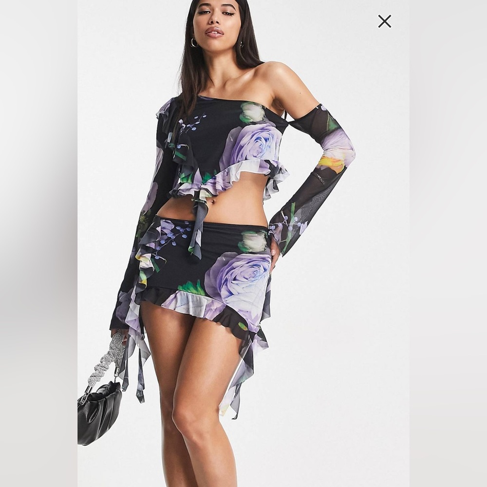 ASOS Two piece top & skirt ruffle set